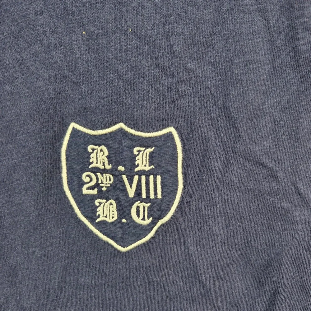 Polo Ralph Lauren T-Shirt Mens XL Navy Blue Red Ringer Crest Notched Neck
